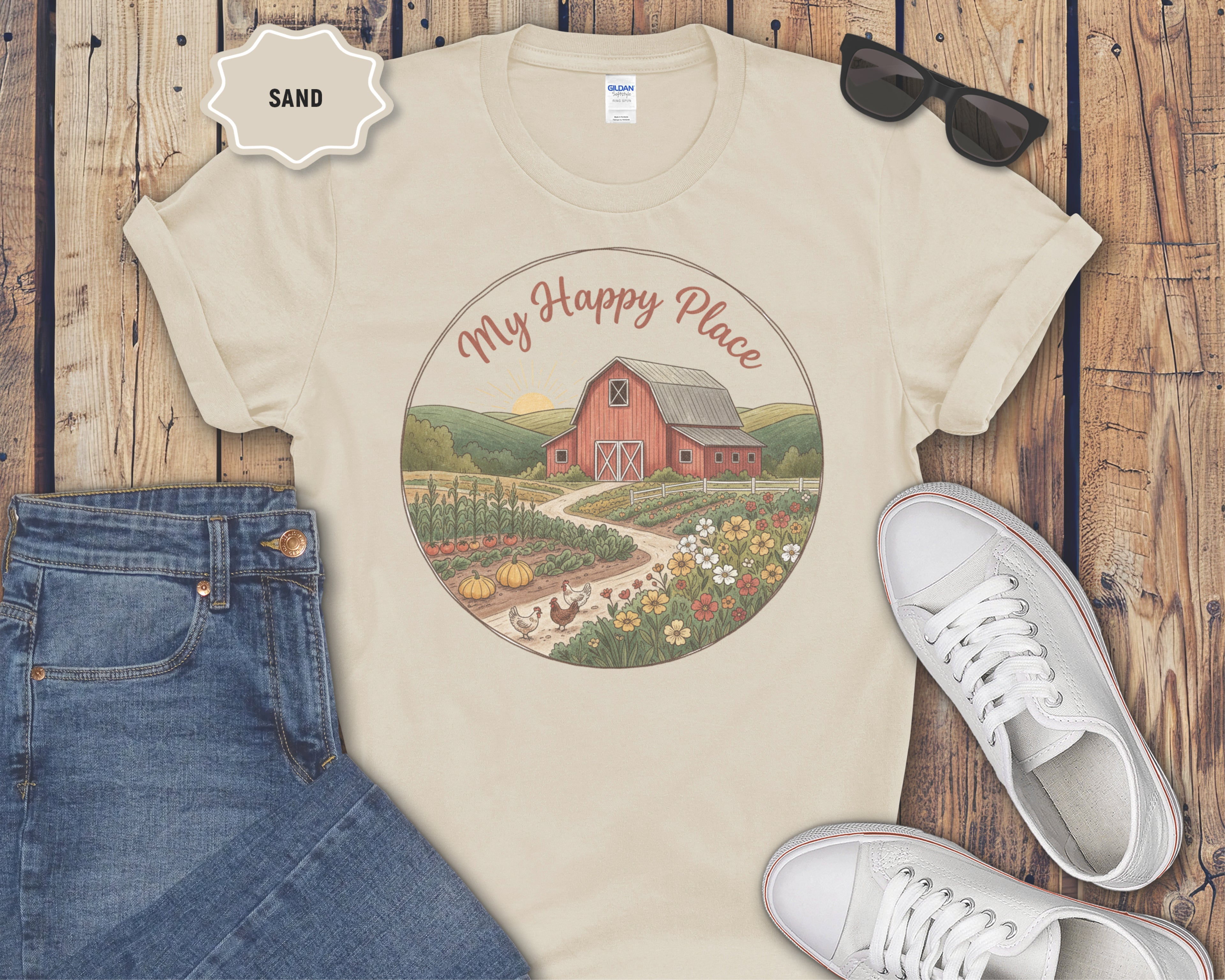 My Happy Place Barn Scene T-Shirt