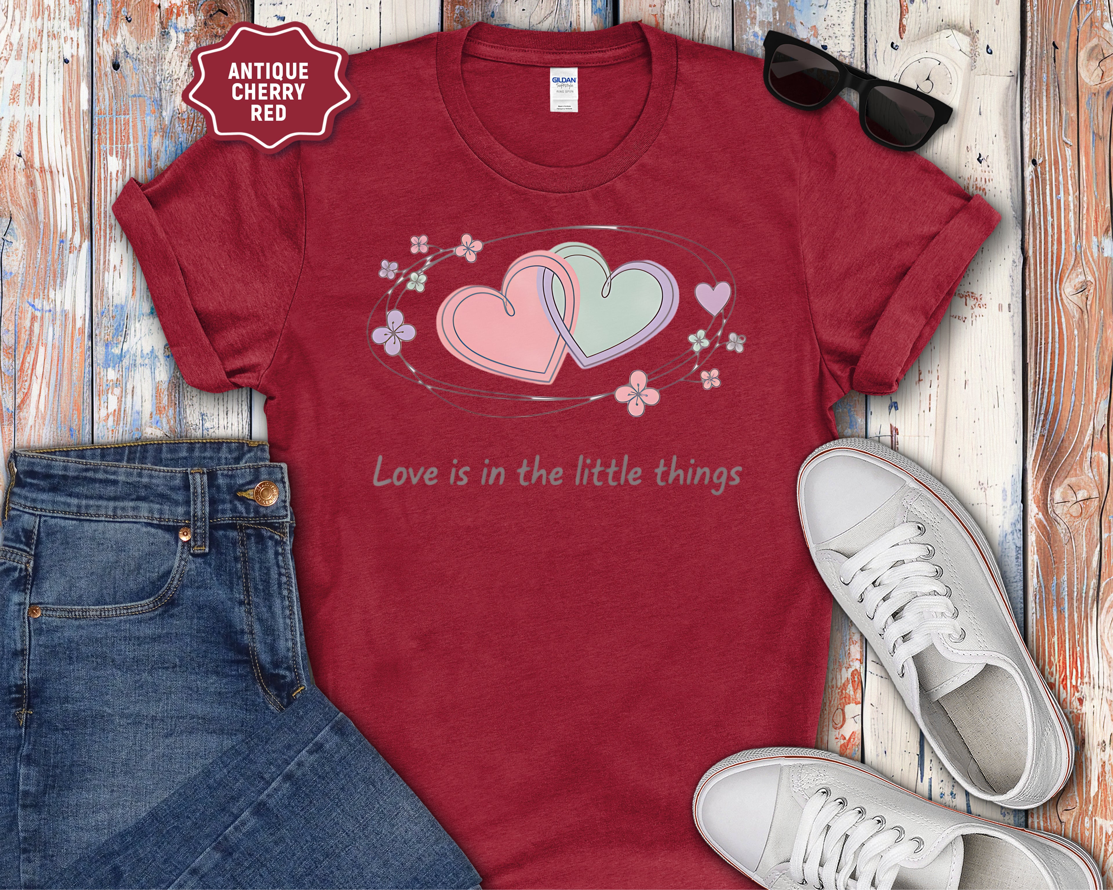 Interlocking Hearts Love Is in the Little Things T-Shirt