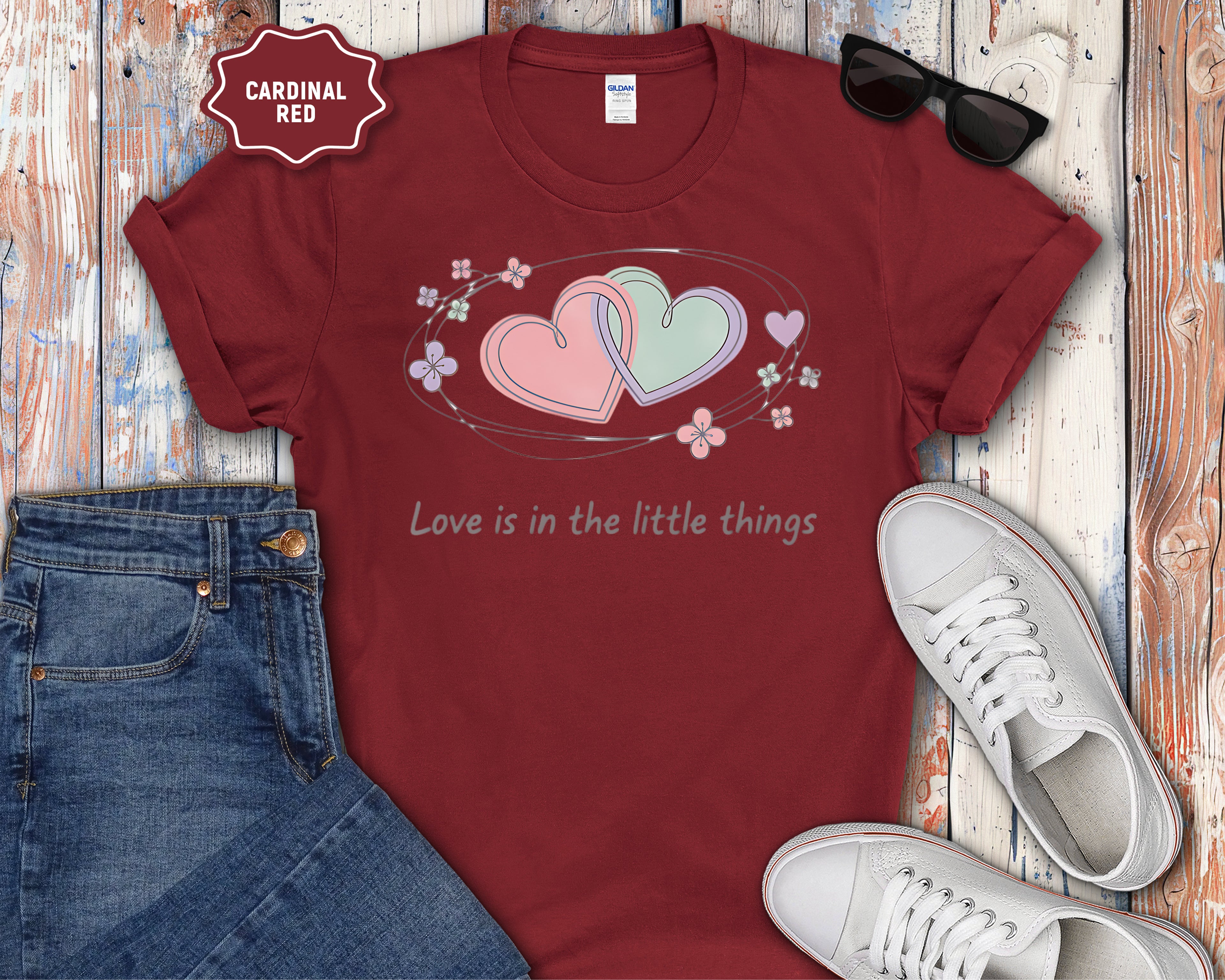 Interlocking Hearts Love Is in the Little Things T-Shirt