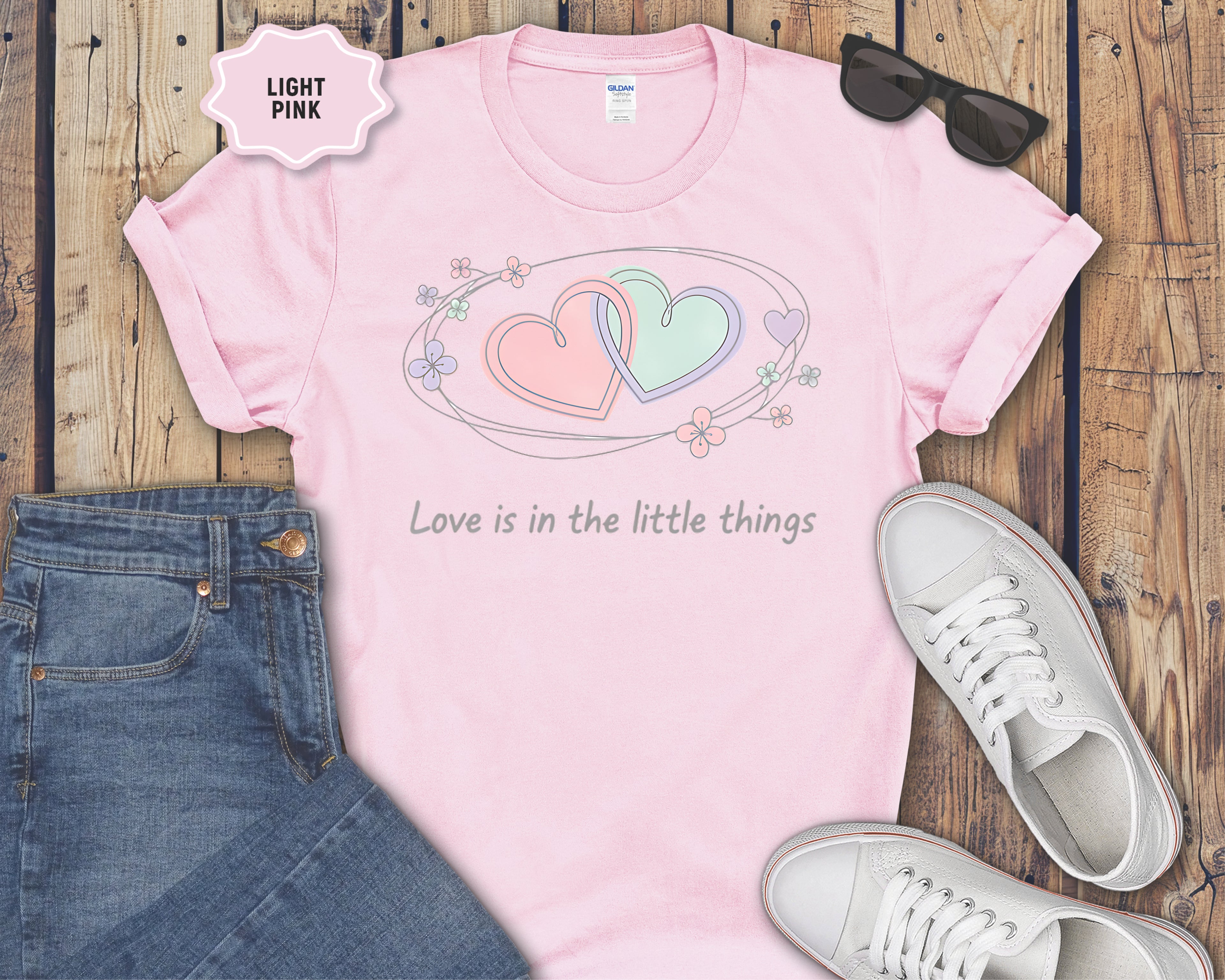 Interlocking Hearts Love Is in the Little Things T-Shirt