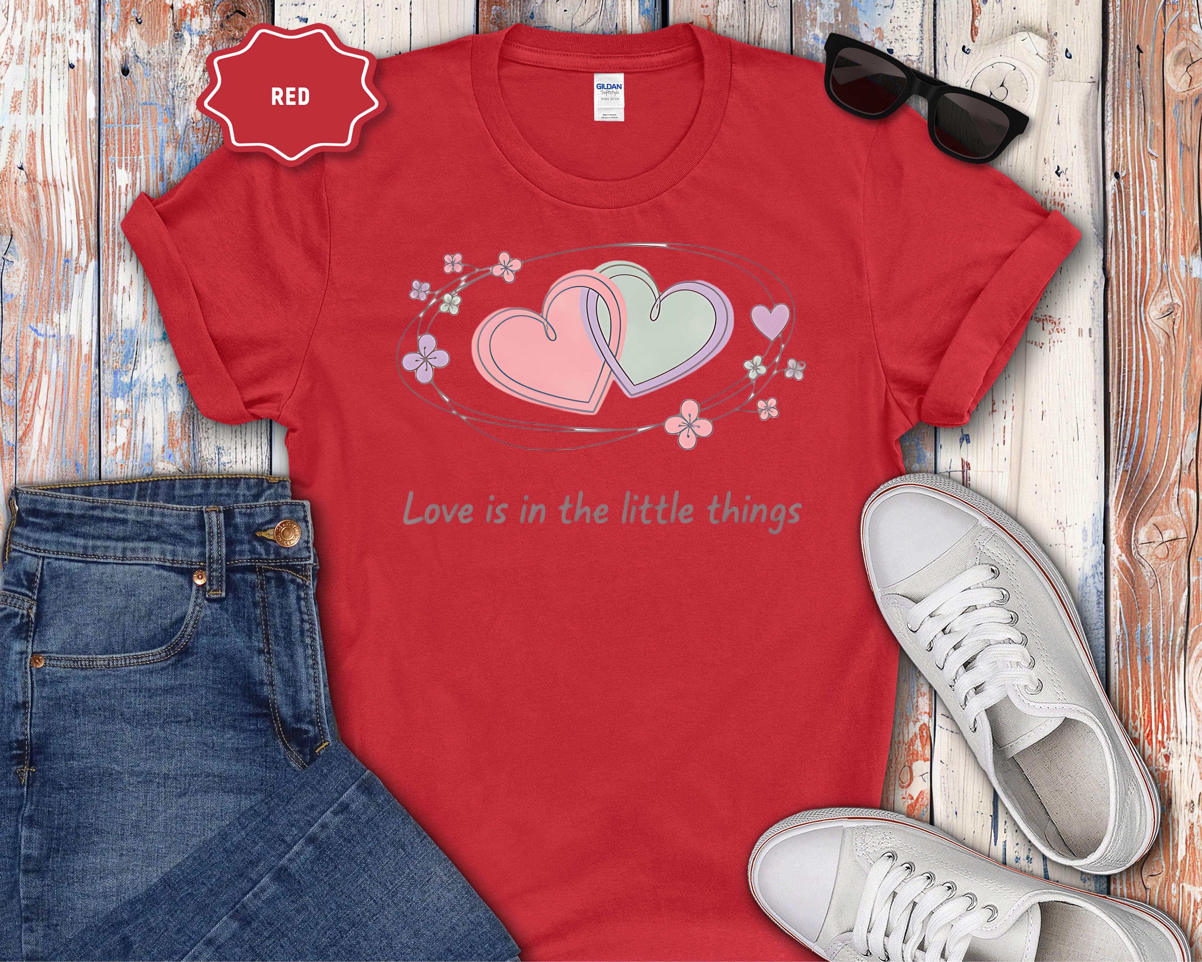 Interlocking Hearts Love Is in the Little Things T-Shirt