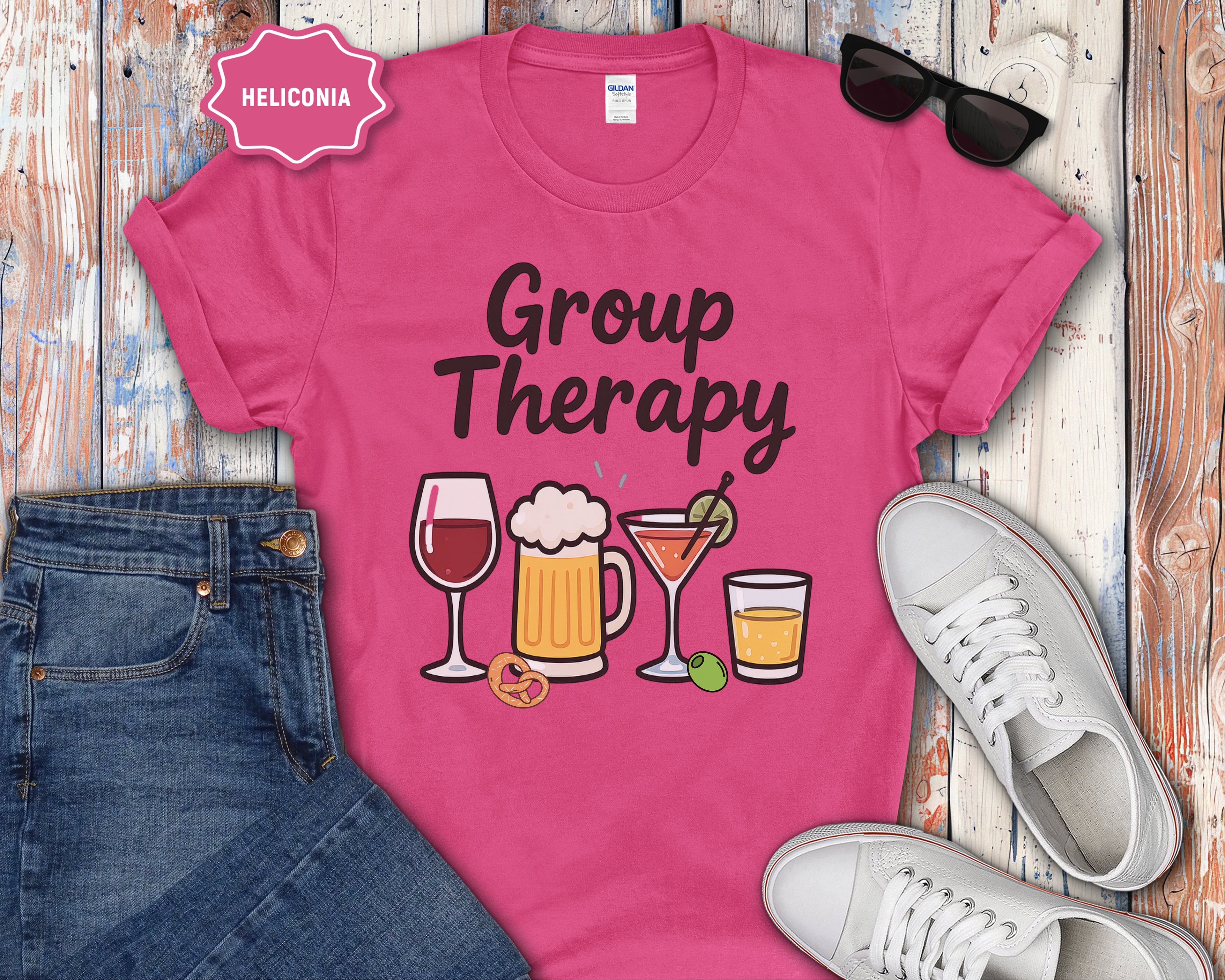Group Therapy Alcohol Funny Mental Health T-Shirt