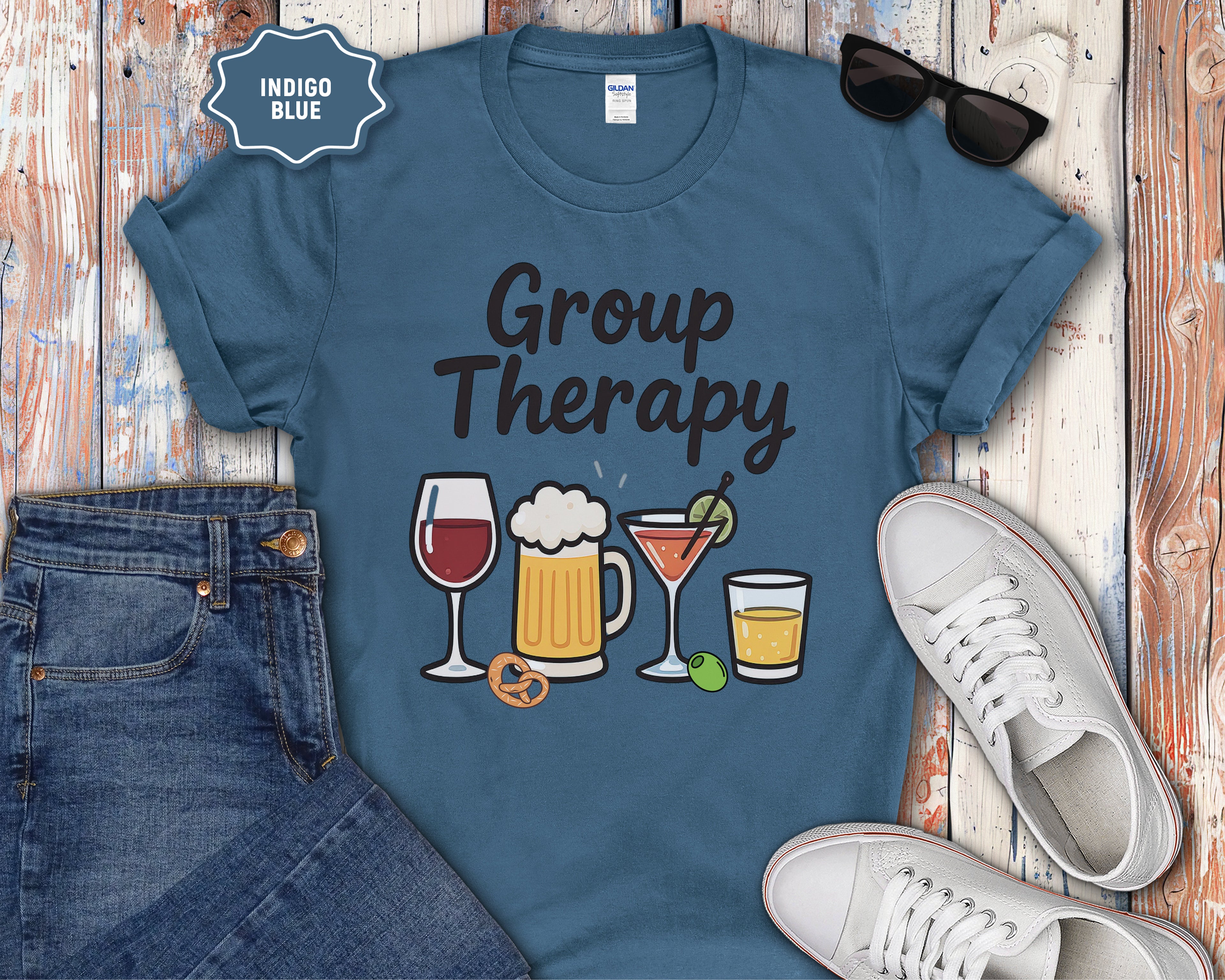 Group Therapy Alcohol Funny Mental Health T-Shirt
