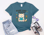 Purr and Unwind cat reading a book T-Shirt
