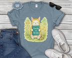 Cat Reading "Pawlm and Relax" T-Shirt