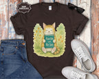 Cat Reading "Pawlm and Relax" T-Shirt