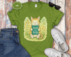 Cat Reading "Pawlm and Relax" T-Shirt