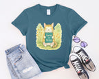 Cat Reading "Pawlm and Relax" T-Shirt