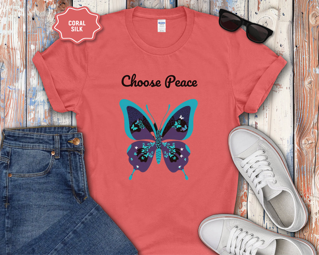 Choose Peace Butterfly Mental Health T-Shirt