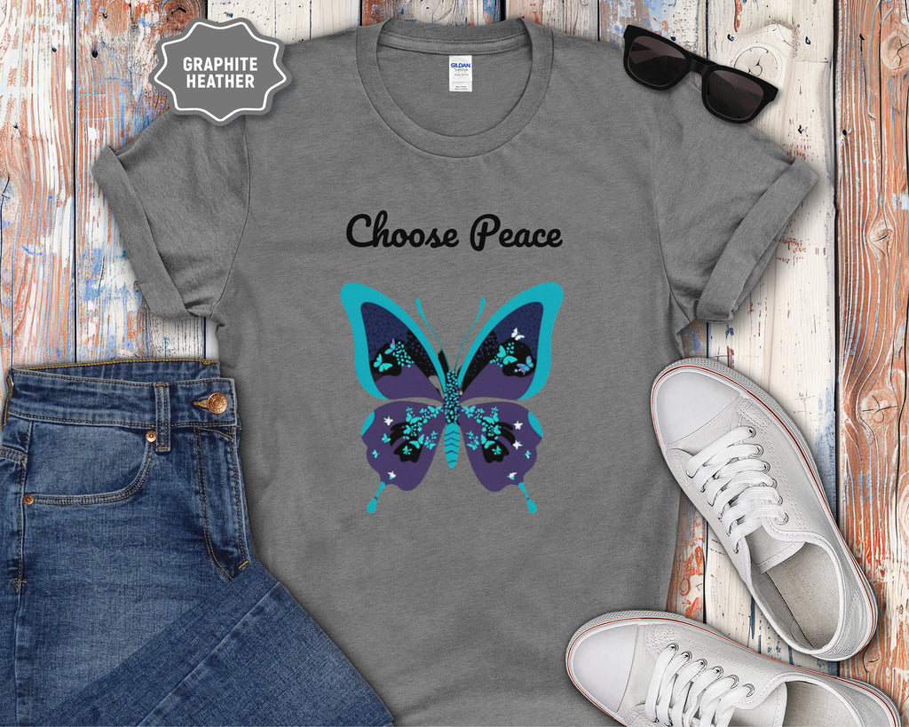 Choose Peace Butterfly Mental Health T-Shirt