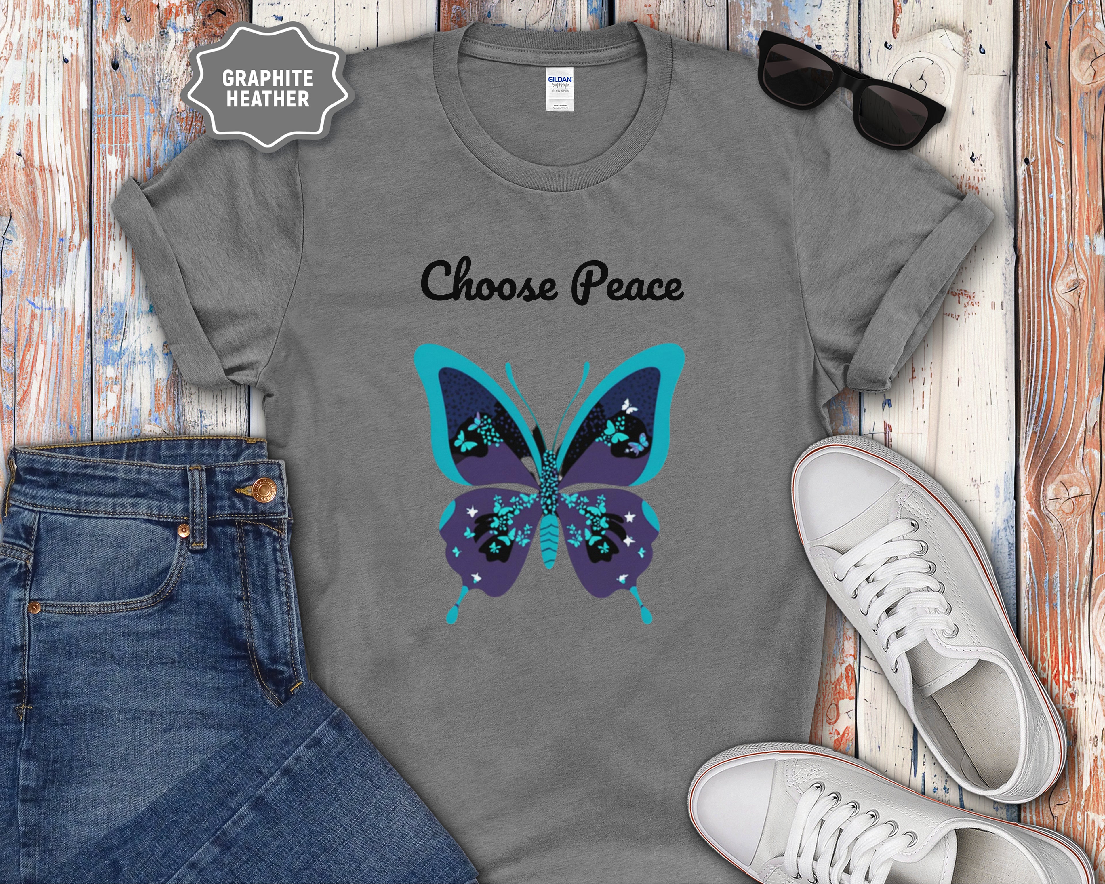 Choose Peace Butterfly Mental Health T-Shirt