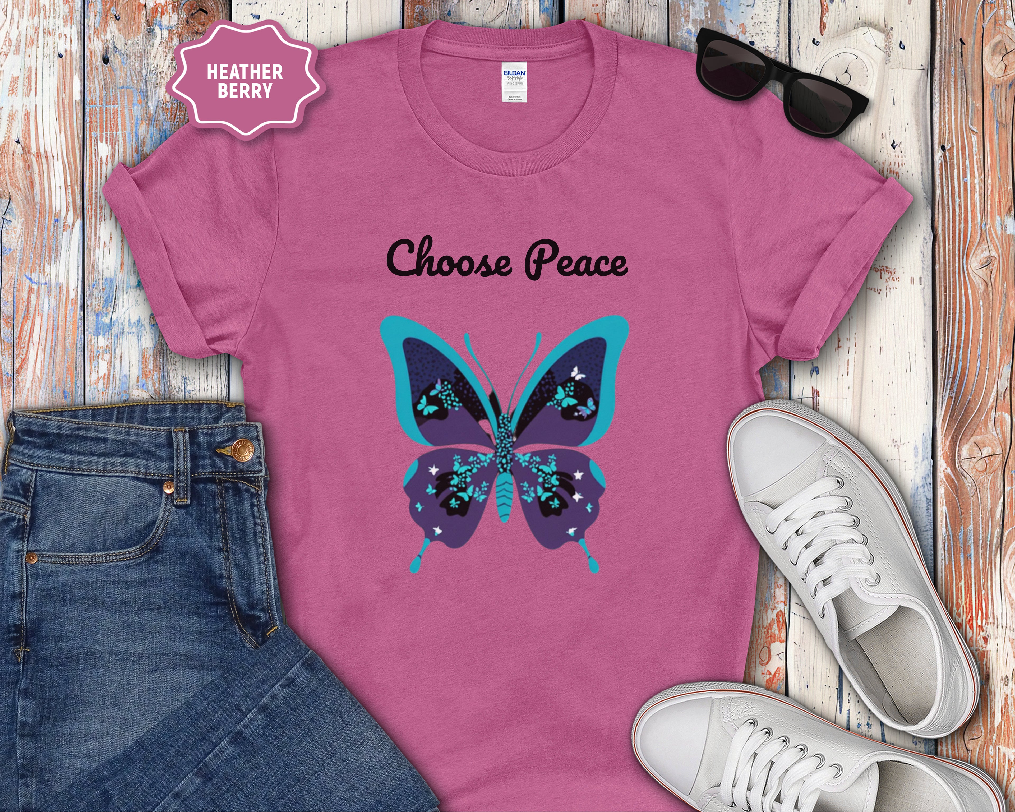 Choose Peace Butterfly Mental Health T-Shirt