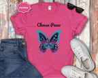 Choose Peace Butterfly Mental Health T-Shirt