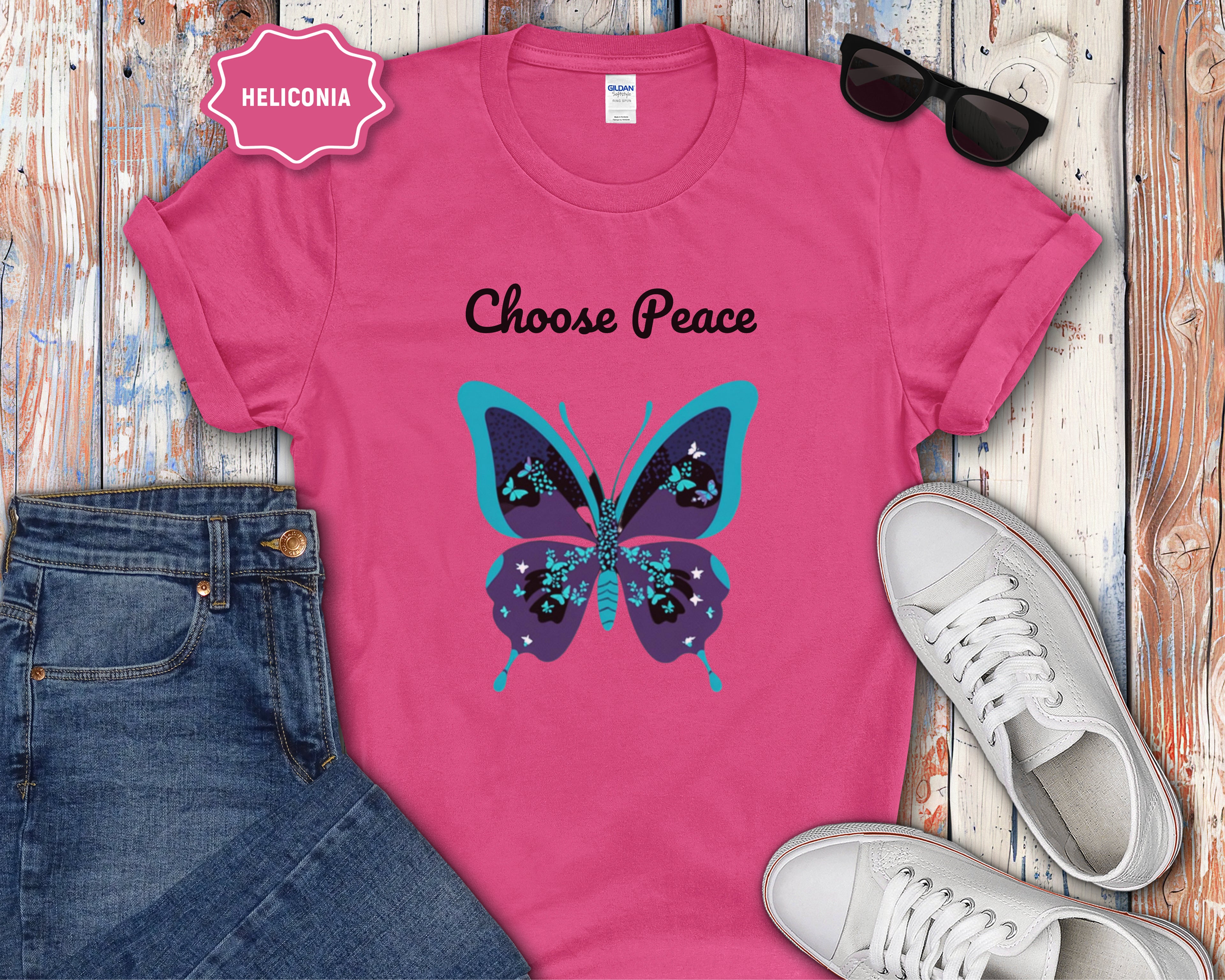 Choose Peace Butterfly Mental Health T-Shirt