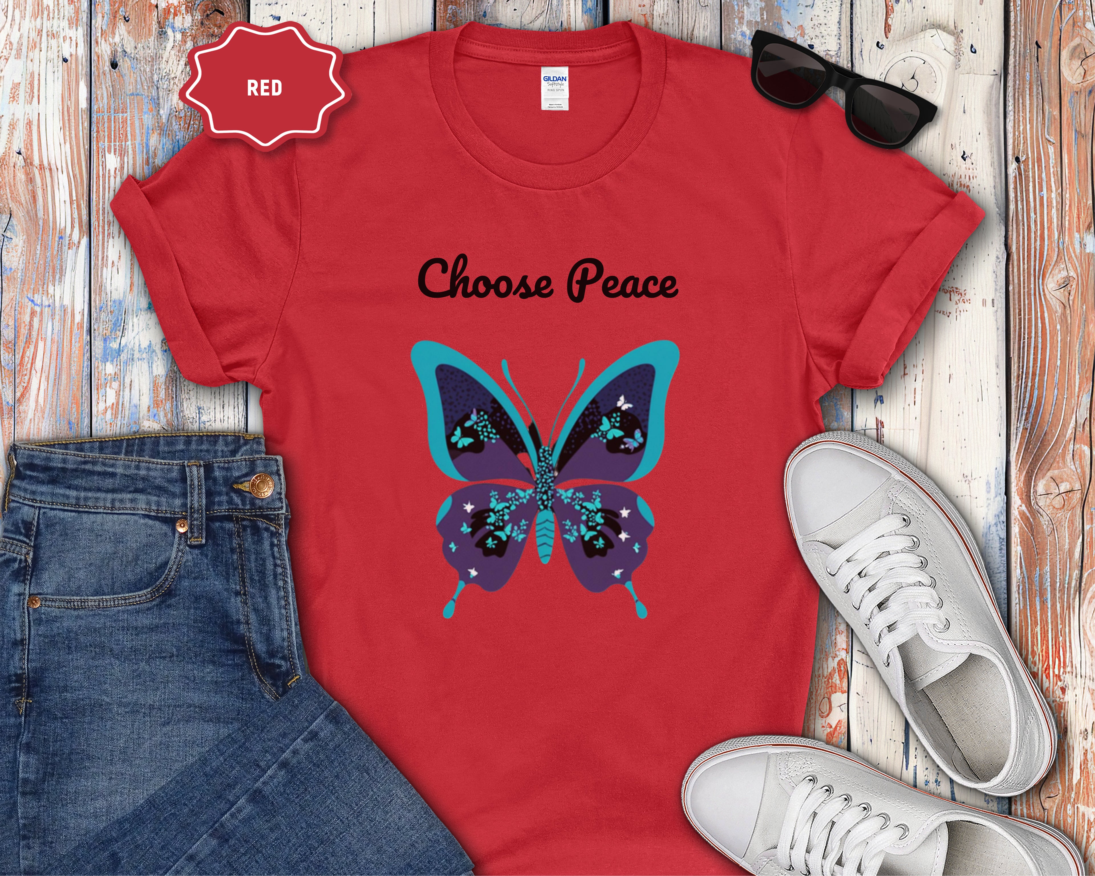Choose Peace Butterfly Mental Health T-Shirt