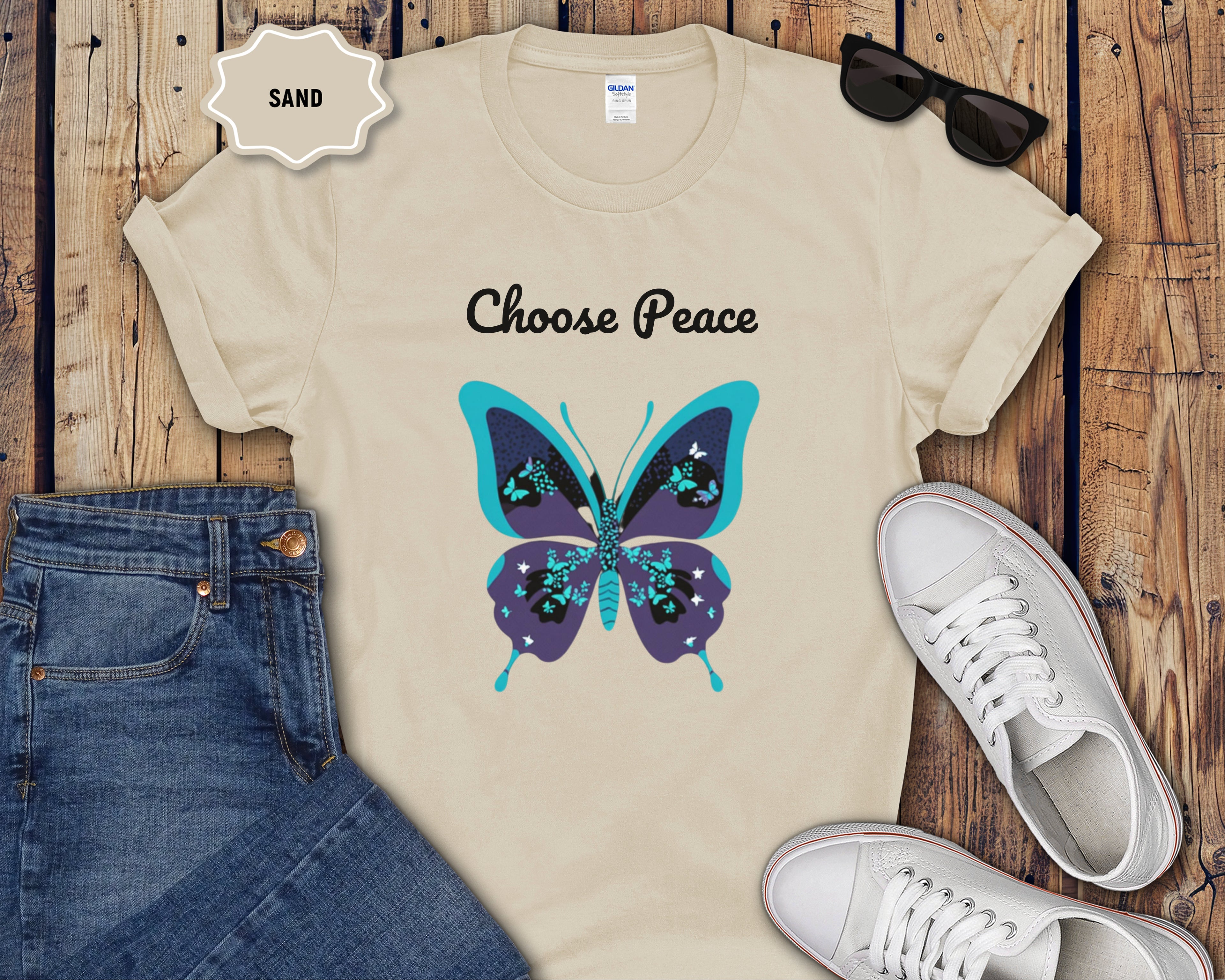 Choose Peace Butterfly Mental Health T-Shirt