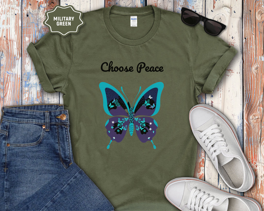 Choose Peace Butterfly Mental Health T-Shirt