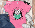 Cat Reading a Book T-Shirt