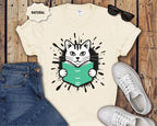 Cat Reading a Book T-Shirt
