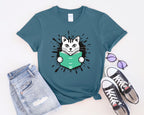 Cat Reading a Book T-Shirt