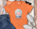 Protect Your Peace Snow Globe brain illustration T-Shirt