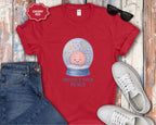 Protect Your Peace Snow Globe brain illustration T-Shirt