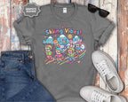 Cute Cartoon Skiers Skiing Vibes T-Shirt