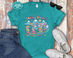 Cute Cartoon Skiers Skiing Vibes T-Shirt