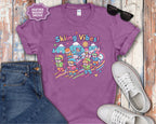 Cute Cartoon Skiers Skiing Vibes T-Shirt