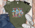Cute Cartoon Skiers Skiing Vibes T-Shirt