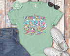 Cute Cartoon Skiers Skiing Vibes T-Shirt