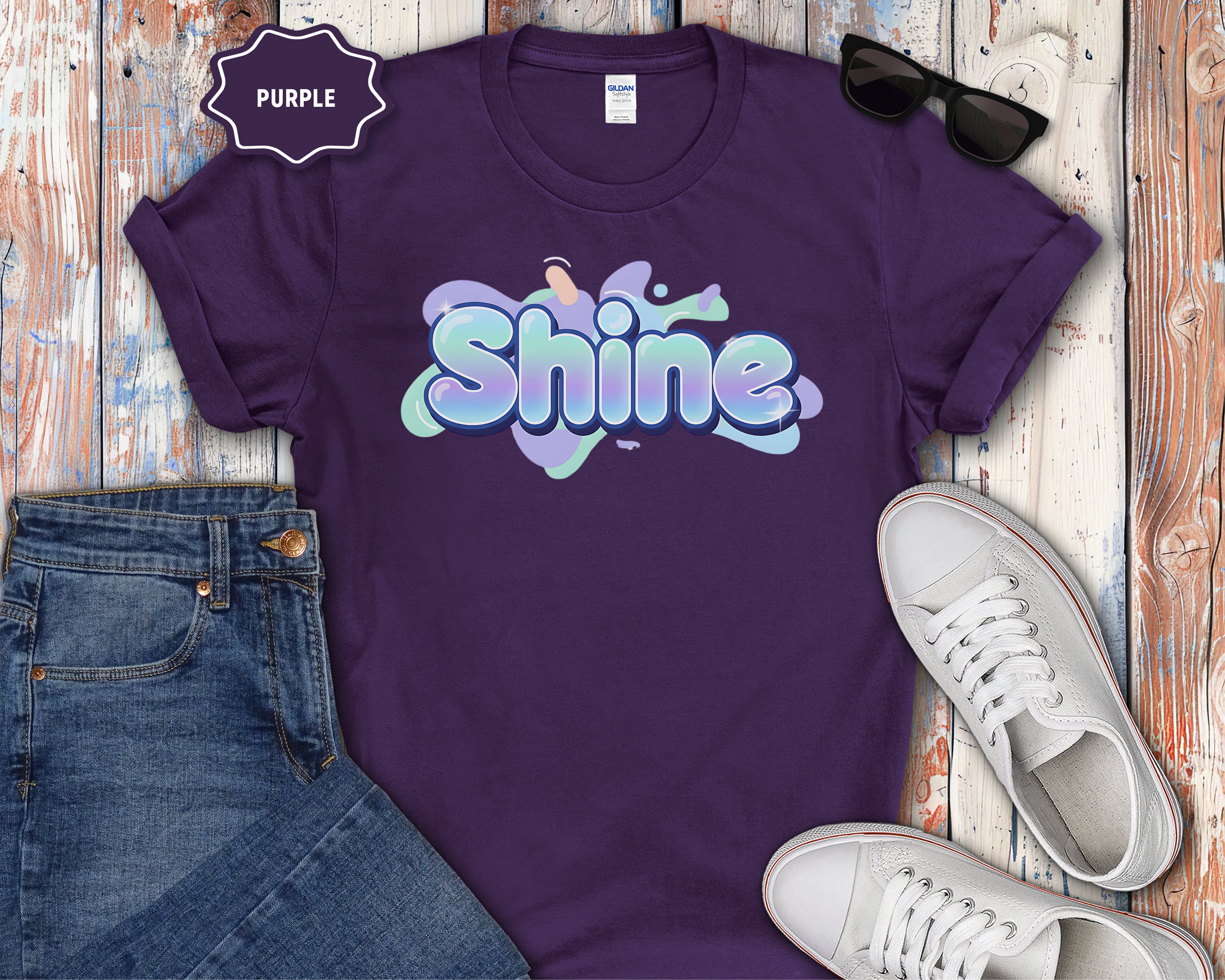 Shine Bubble Text T-Shirt