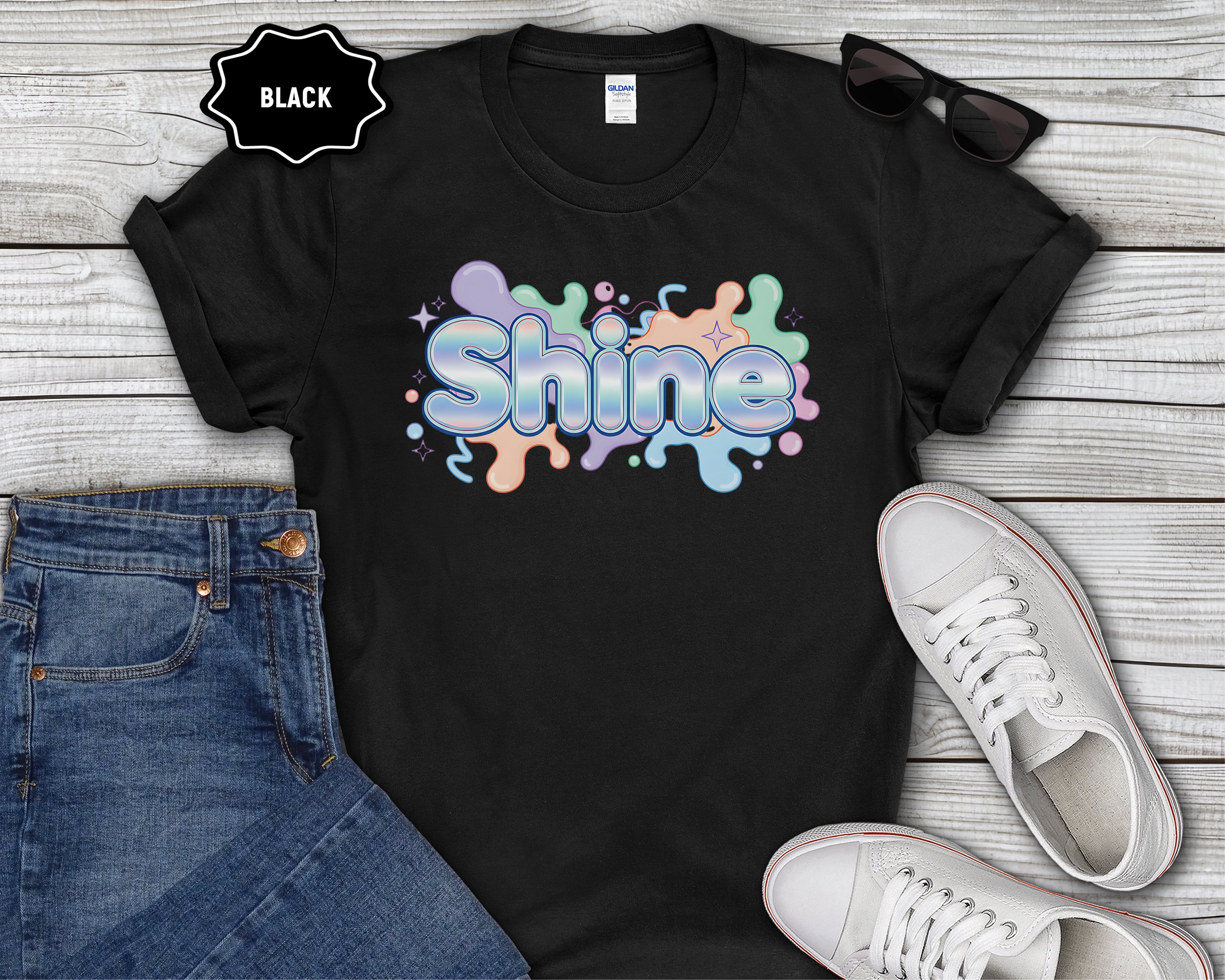 Shine Bubbly Pastel Lettering T-Shirt