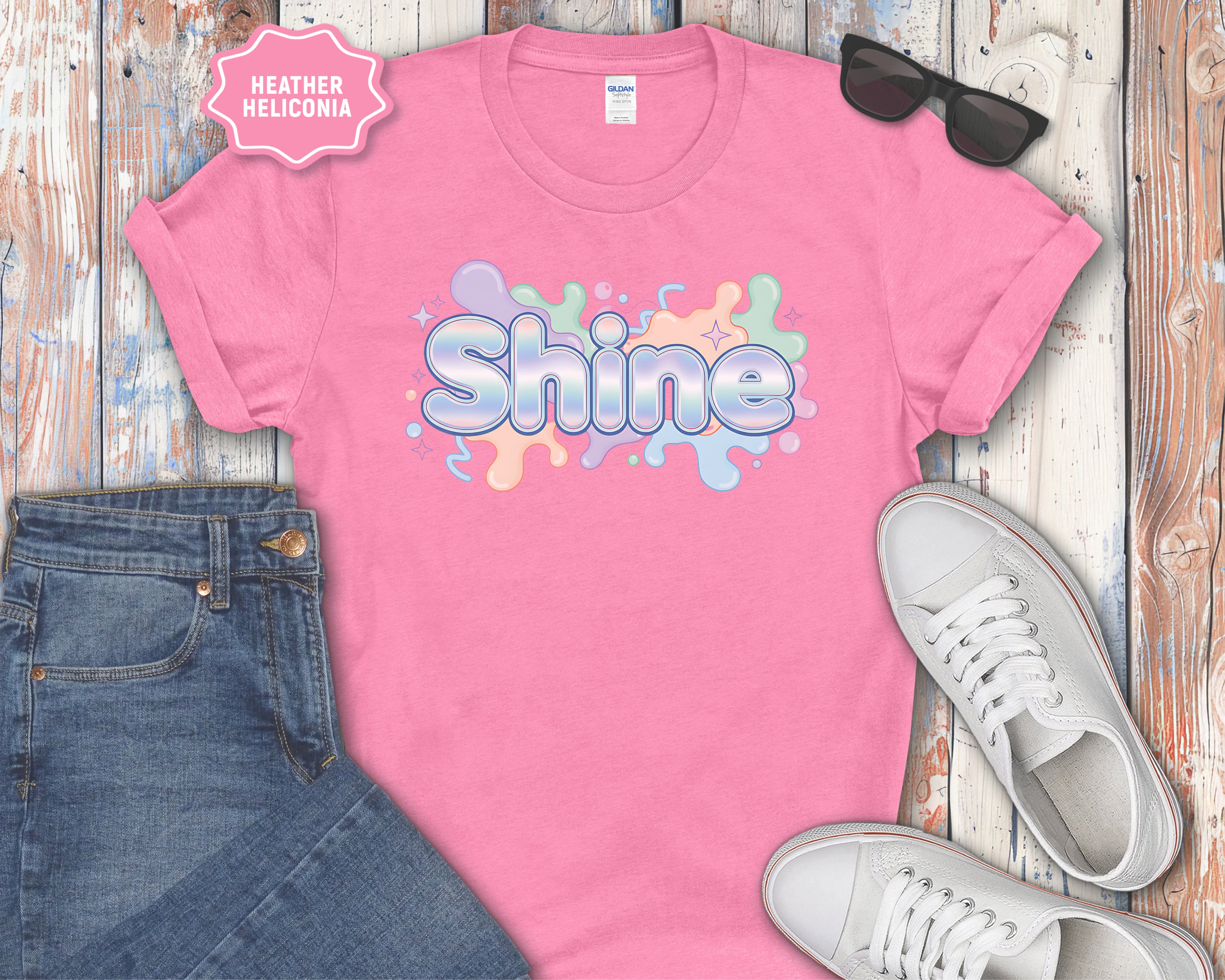 Shine Bubbly Pastel Lettering T-Shirt