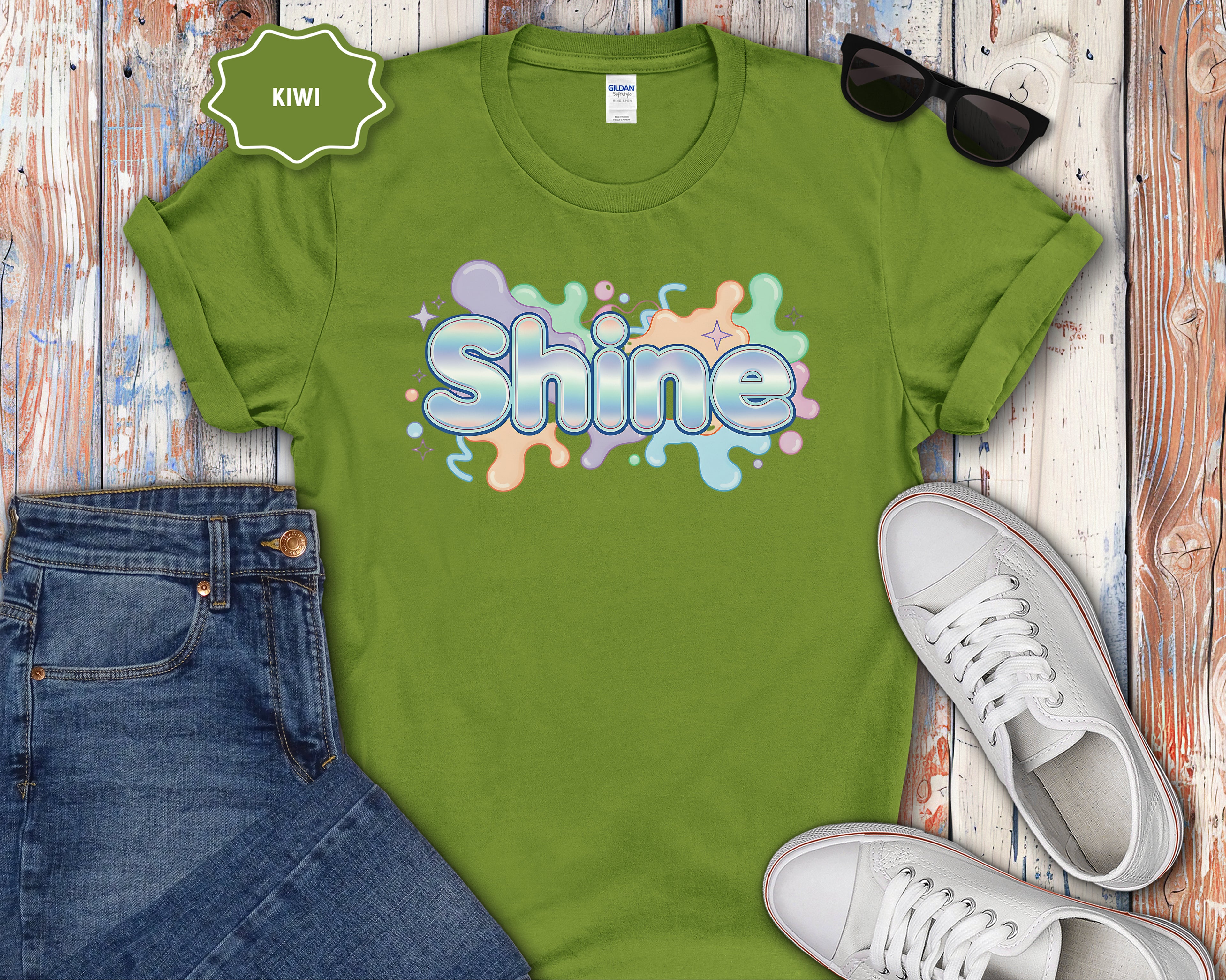 Shine Bubbly Pastel Lettering T-Shirt