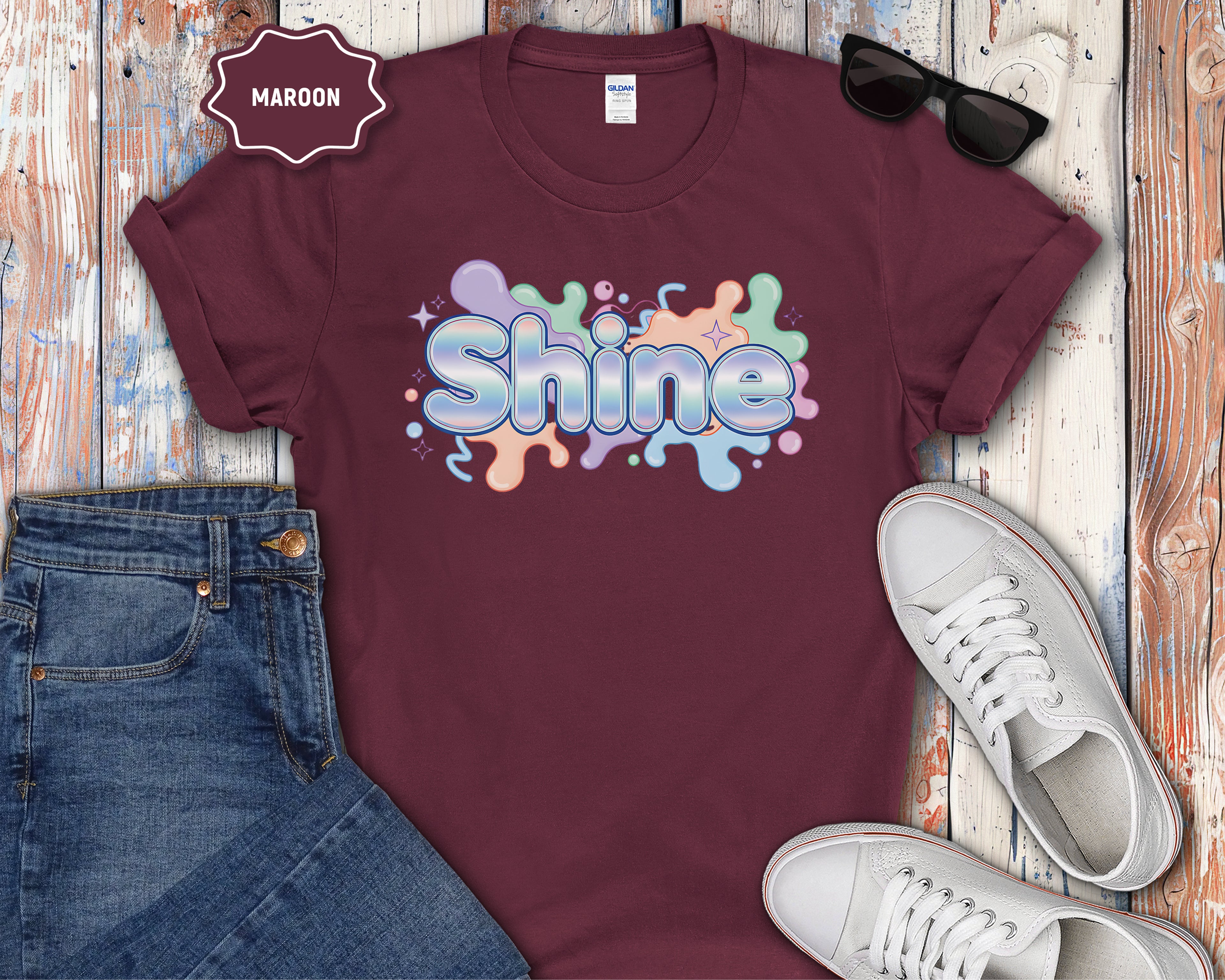 Shine Bubbly Pastel Lettering T-Shirt