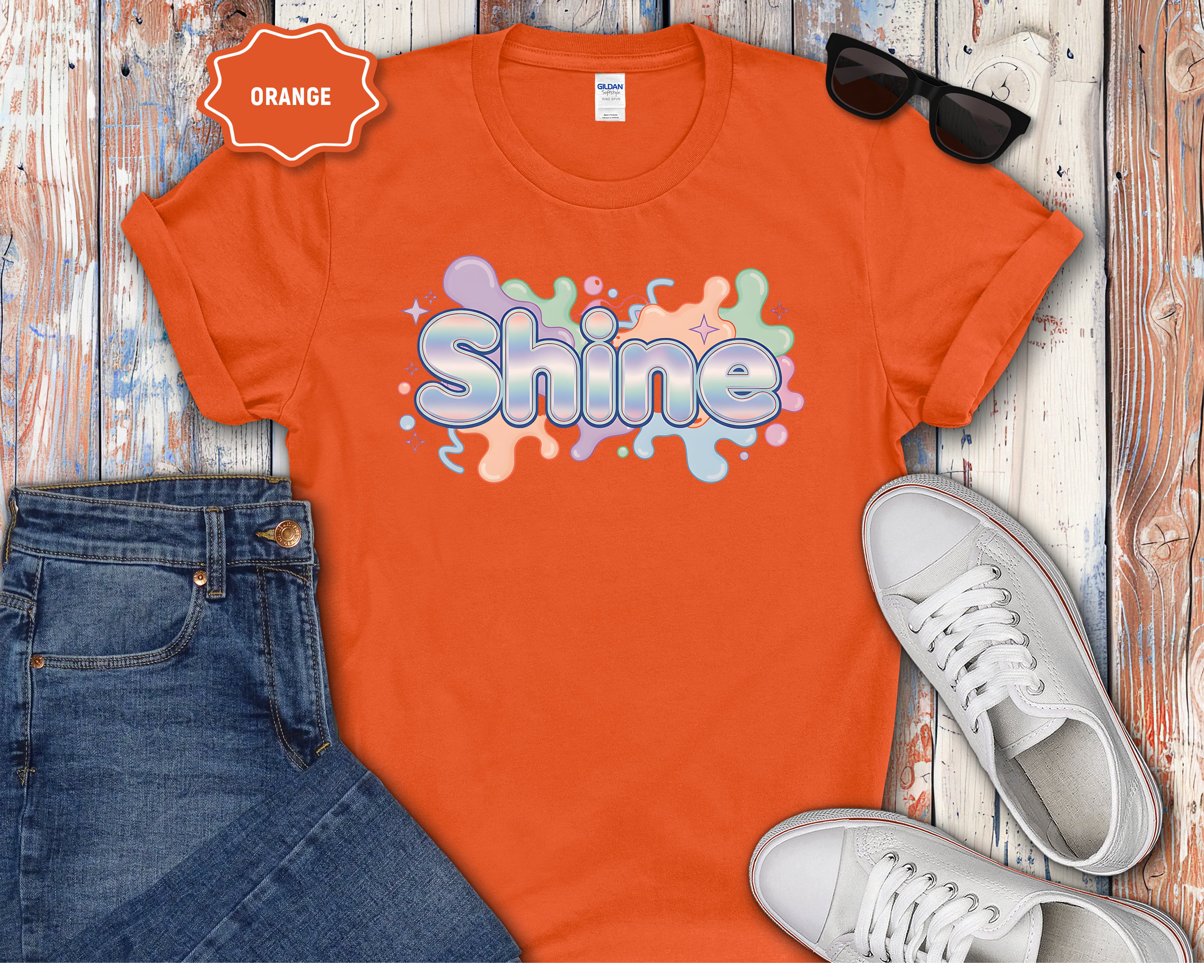 Shine Bubbly Pastel Lettering T-Shirt