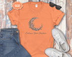 Embrace Your Shadows moon floral crescent T-Shirt