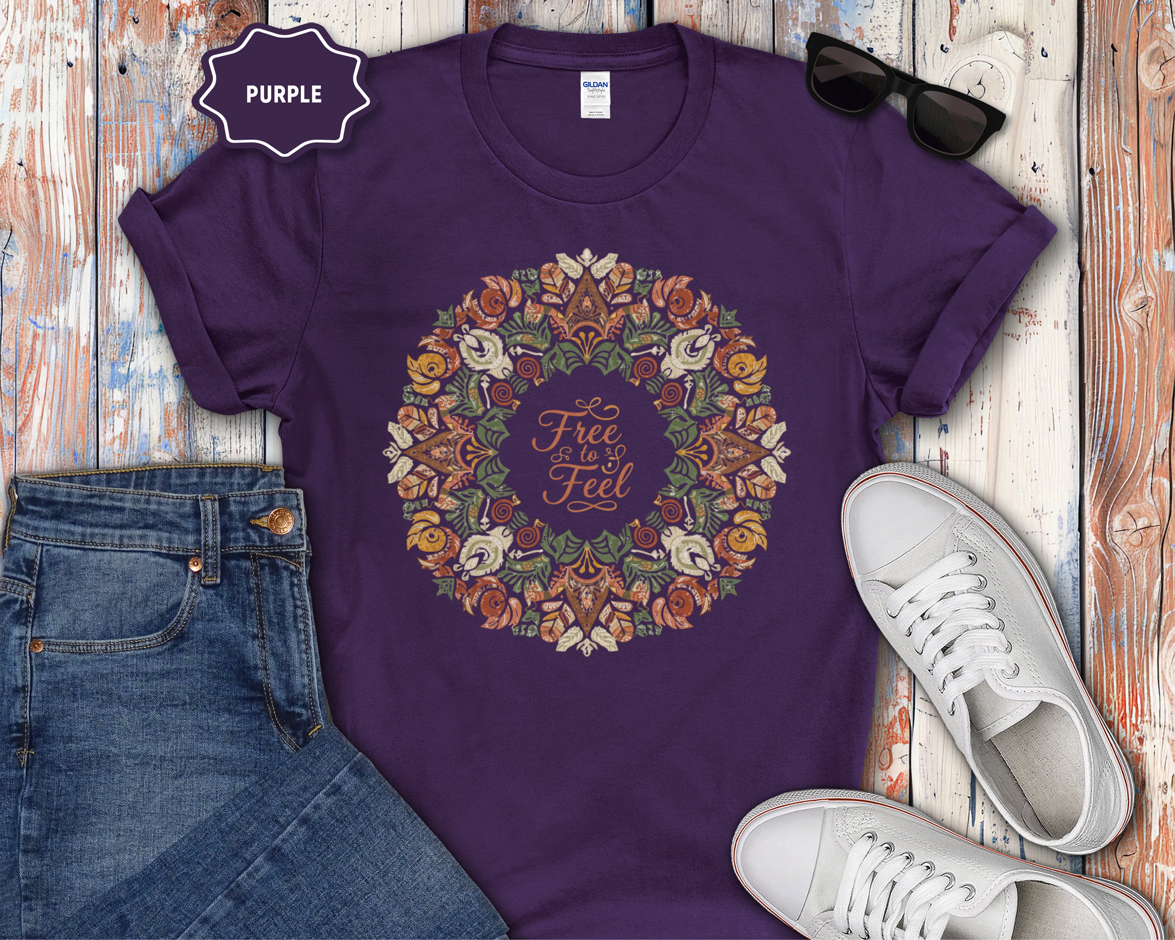 Free to Feel mandala T-Shirt
