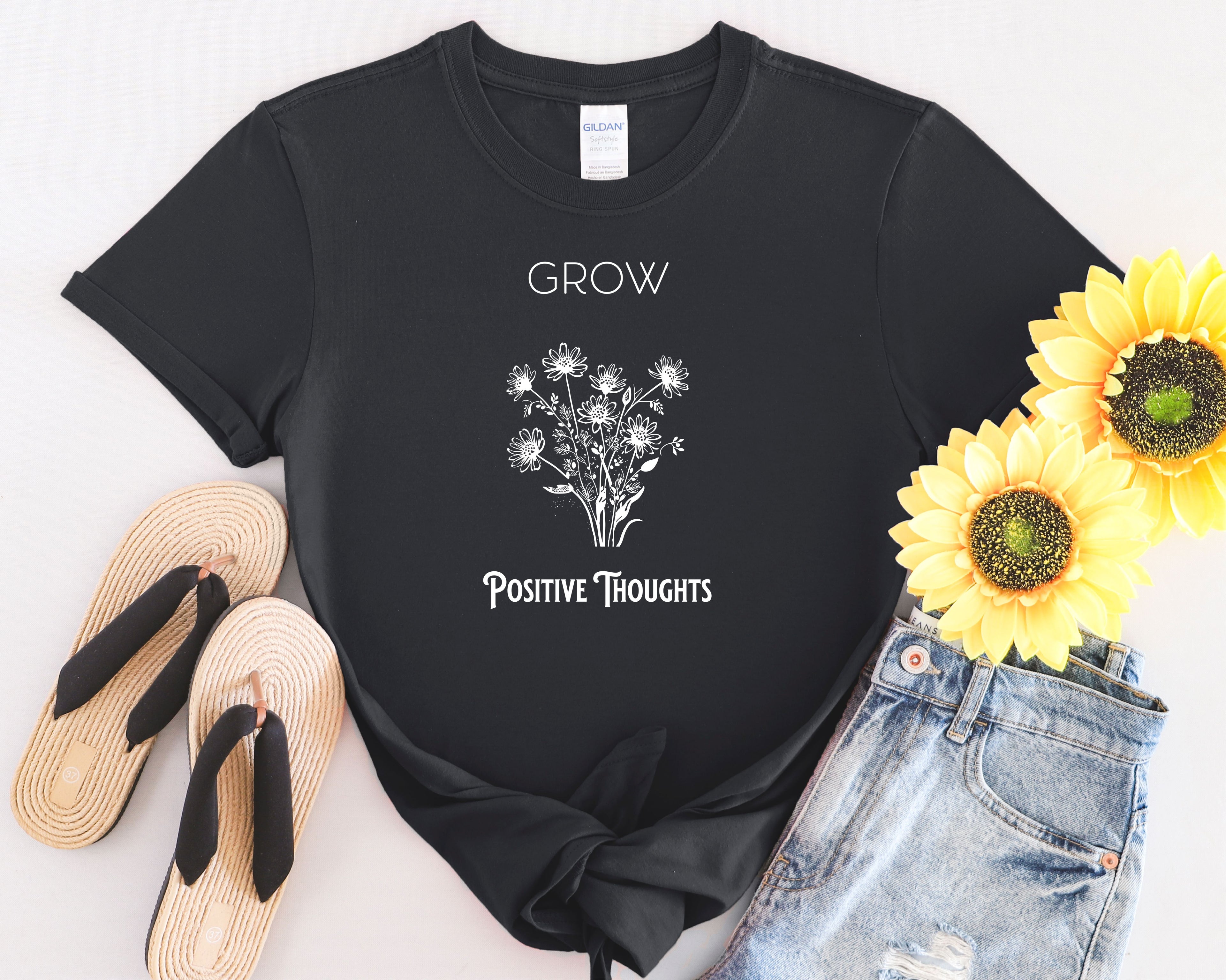 Grow Positive Thoughts Mental Health T-Shirt