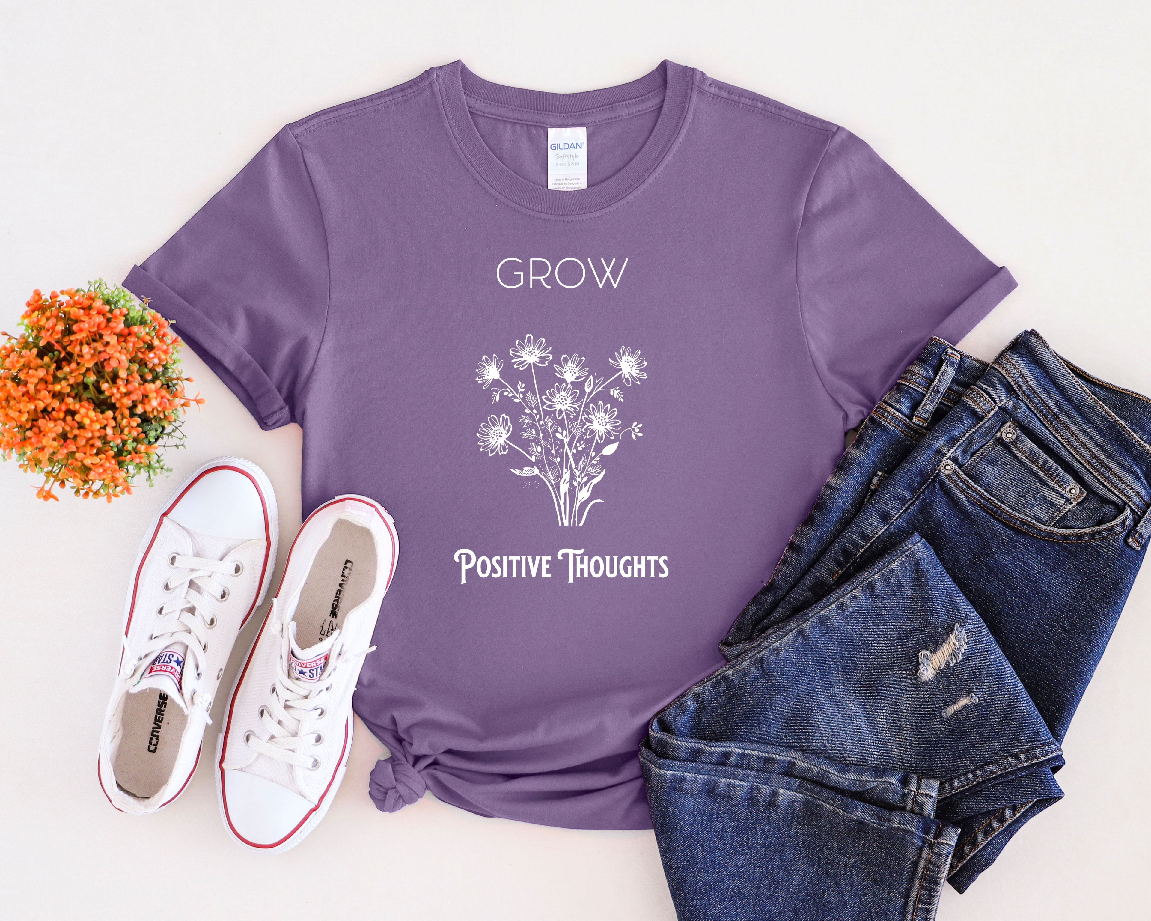 Grow Positive Thoughts Mental Health T-Shirt
