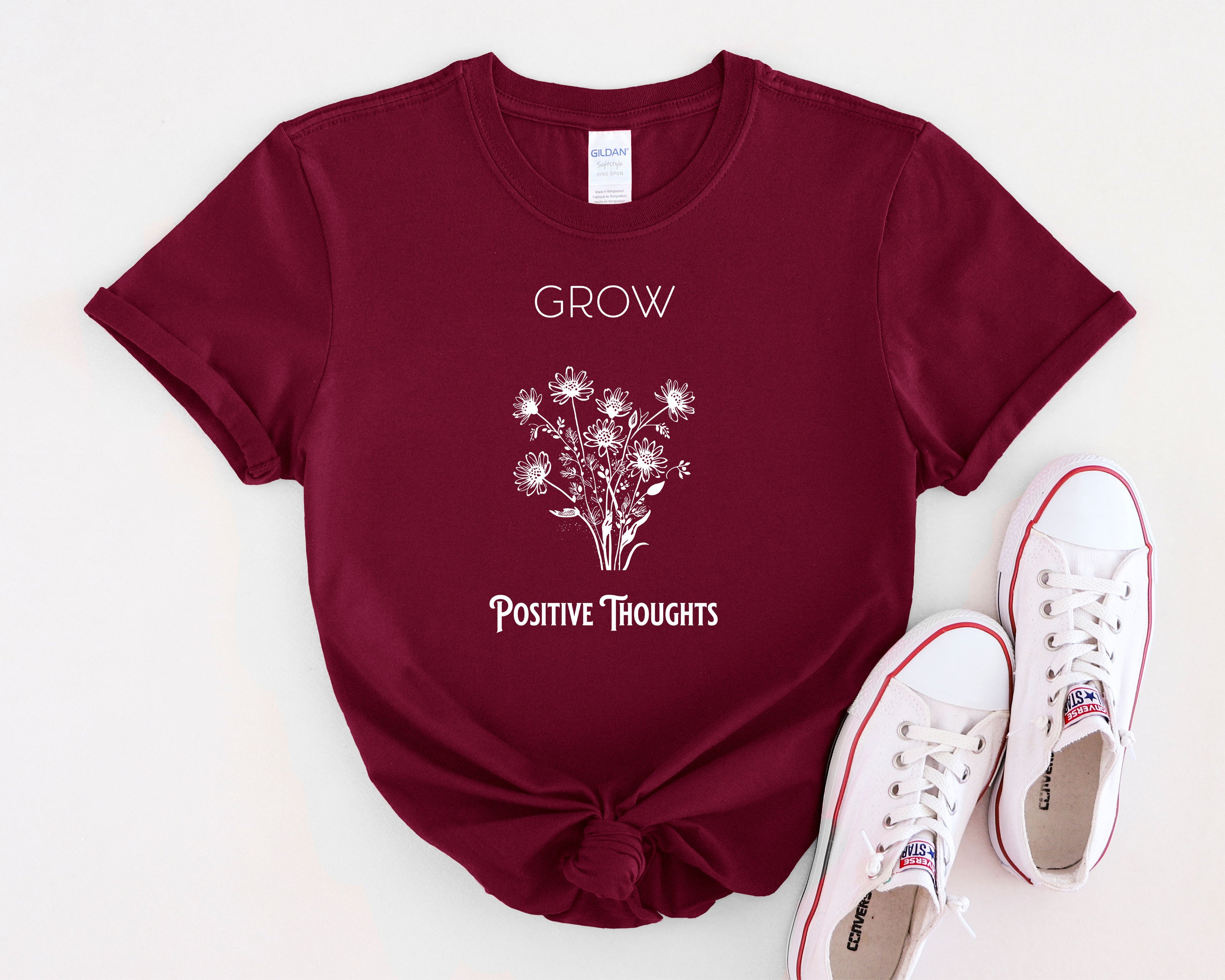 Grow Positive Thoughts Mental Health T-Shirt