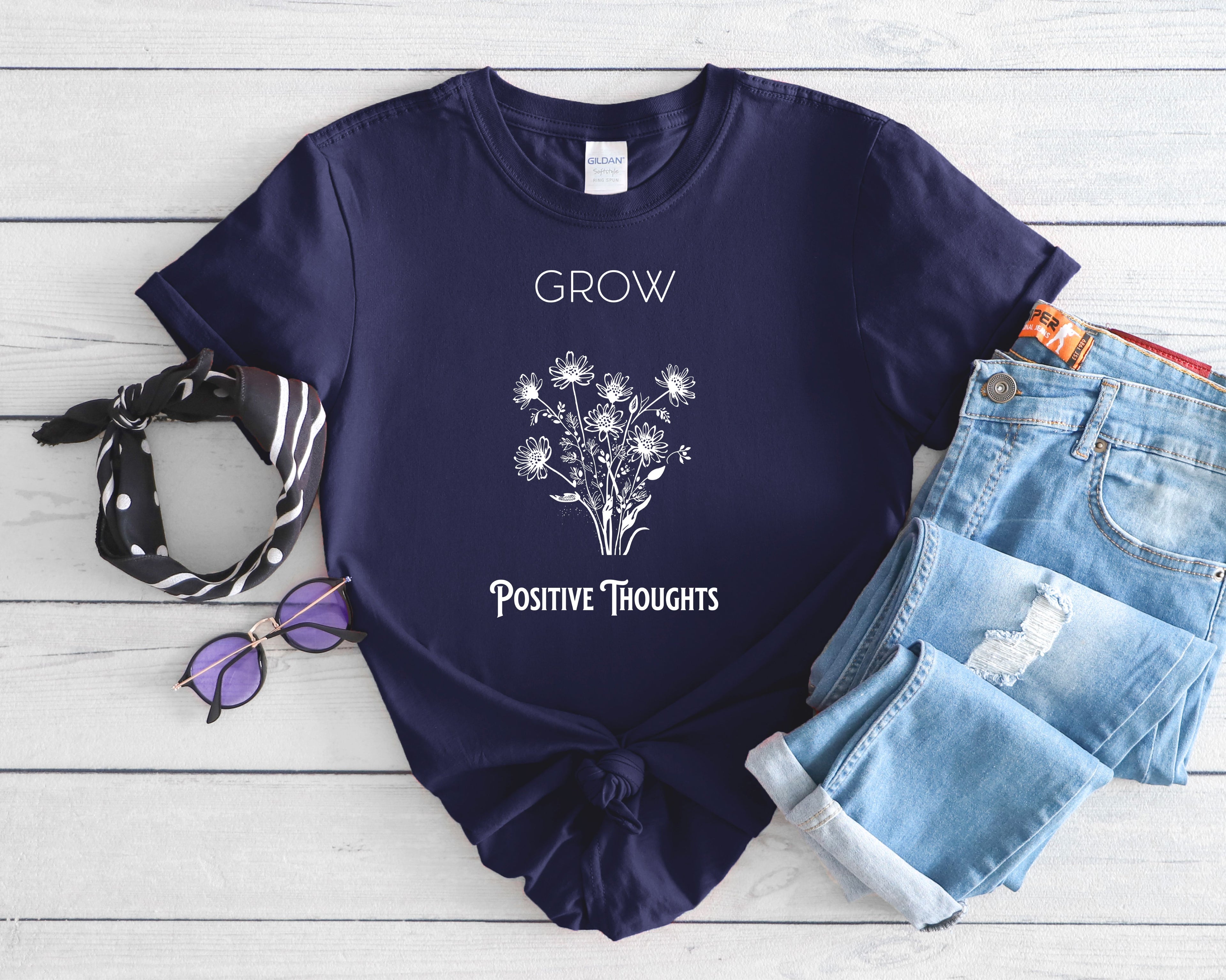 Grow Positive Thoughts Mental Health T-Shirt