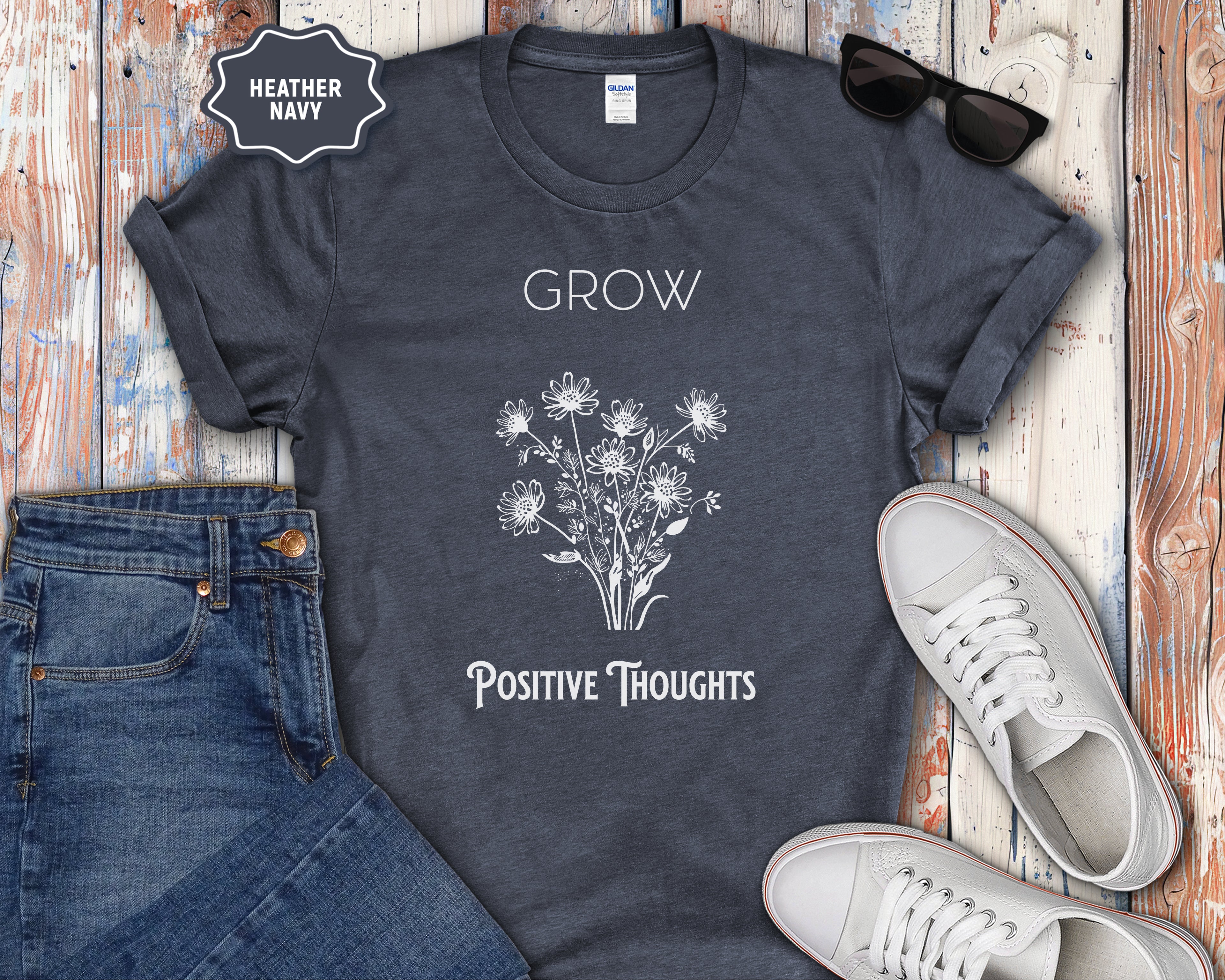 Grow Positive Thoughts Mental Health T-Shirt