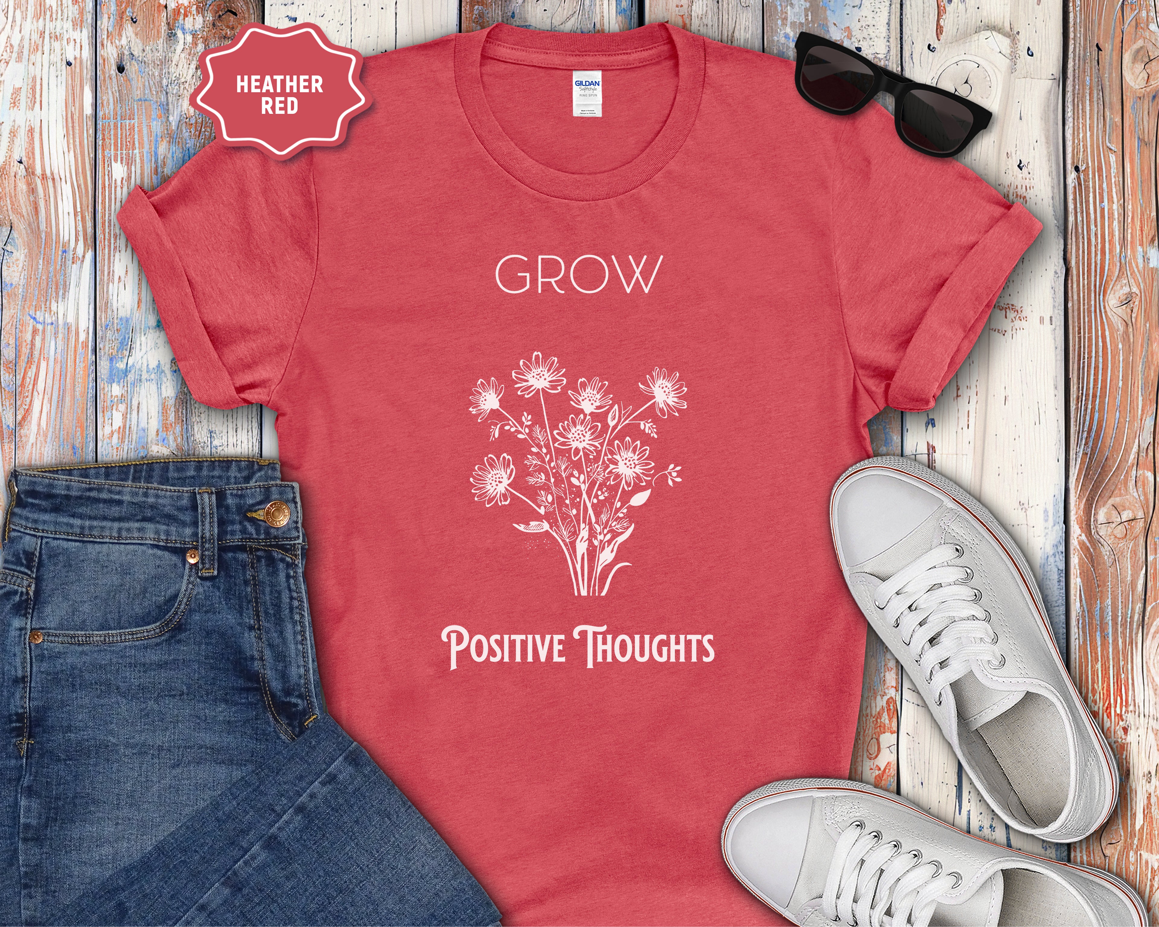 Grow Positive Thoughts Mental Health T-Shirt