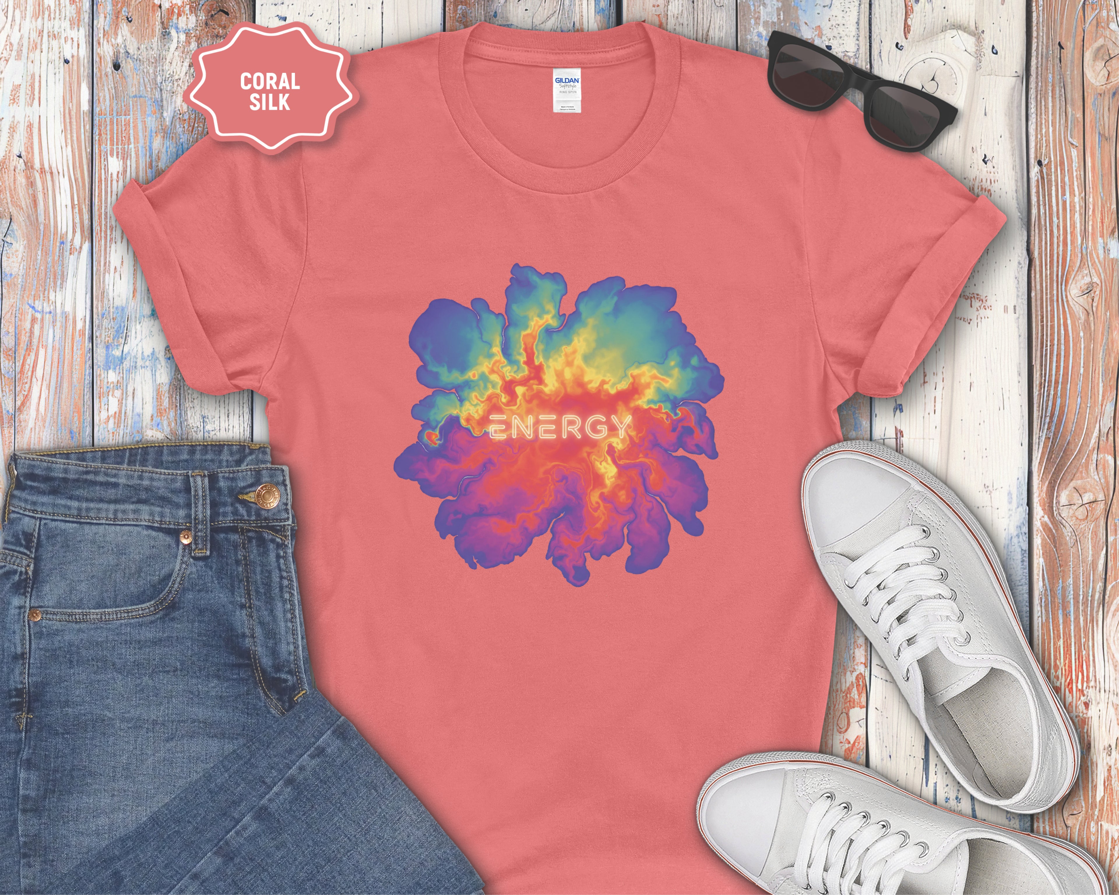 Energy Tie Dye Flower T-Shirt
