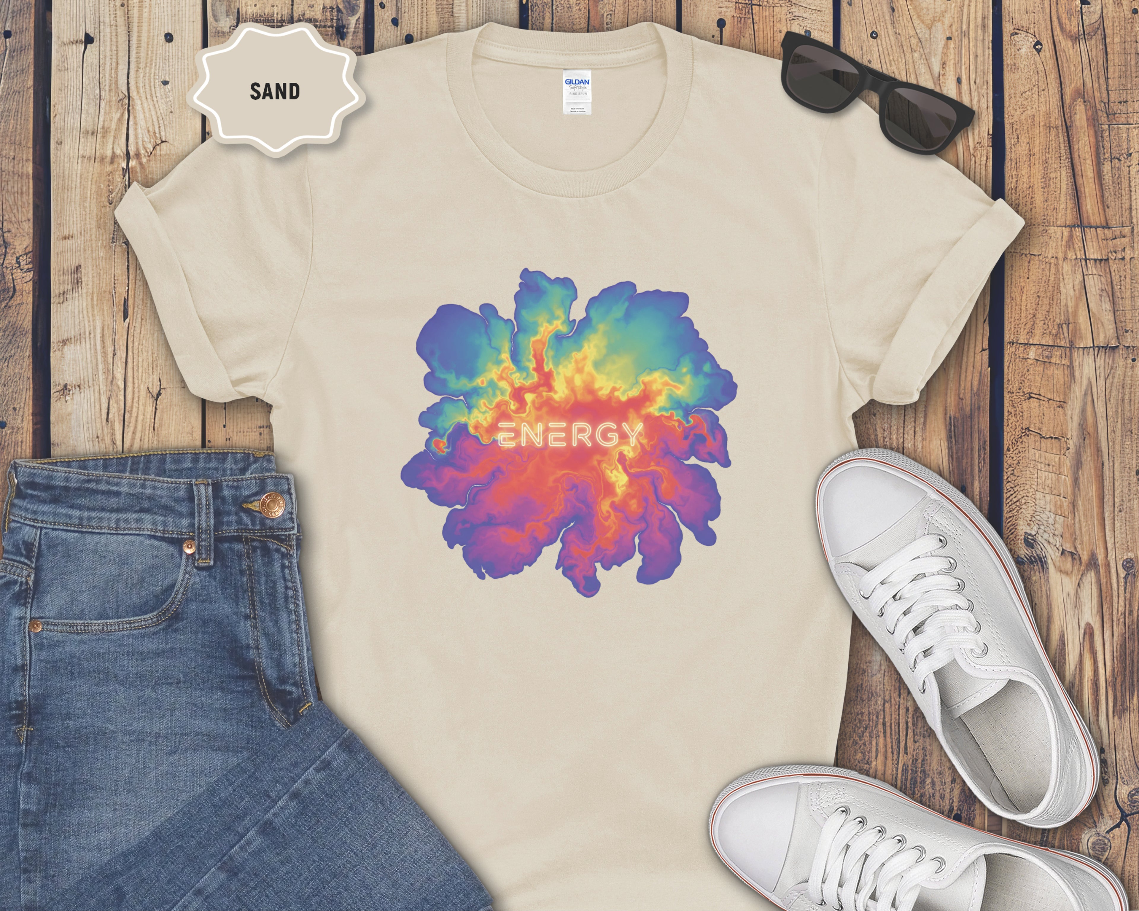 Energy Tie Dye Flower T-Shirt