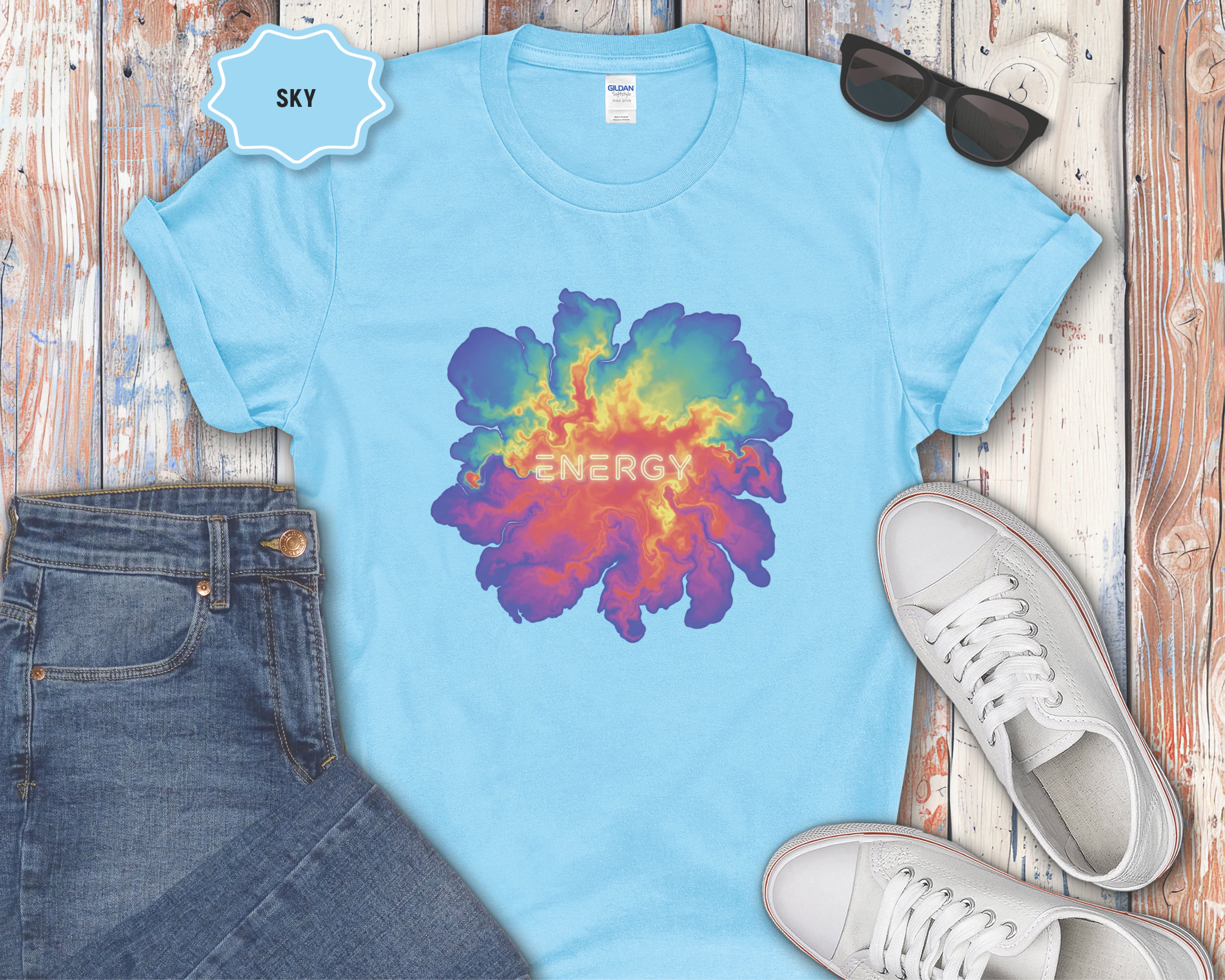 Energy Tie Dye Flower T-Shirt