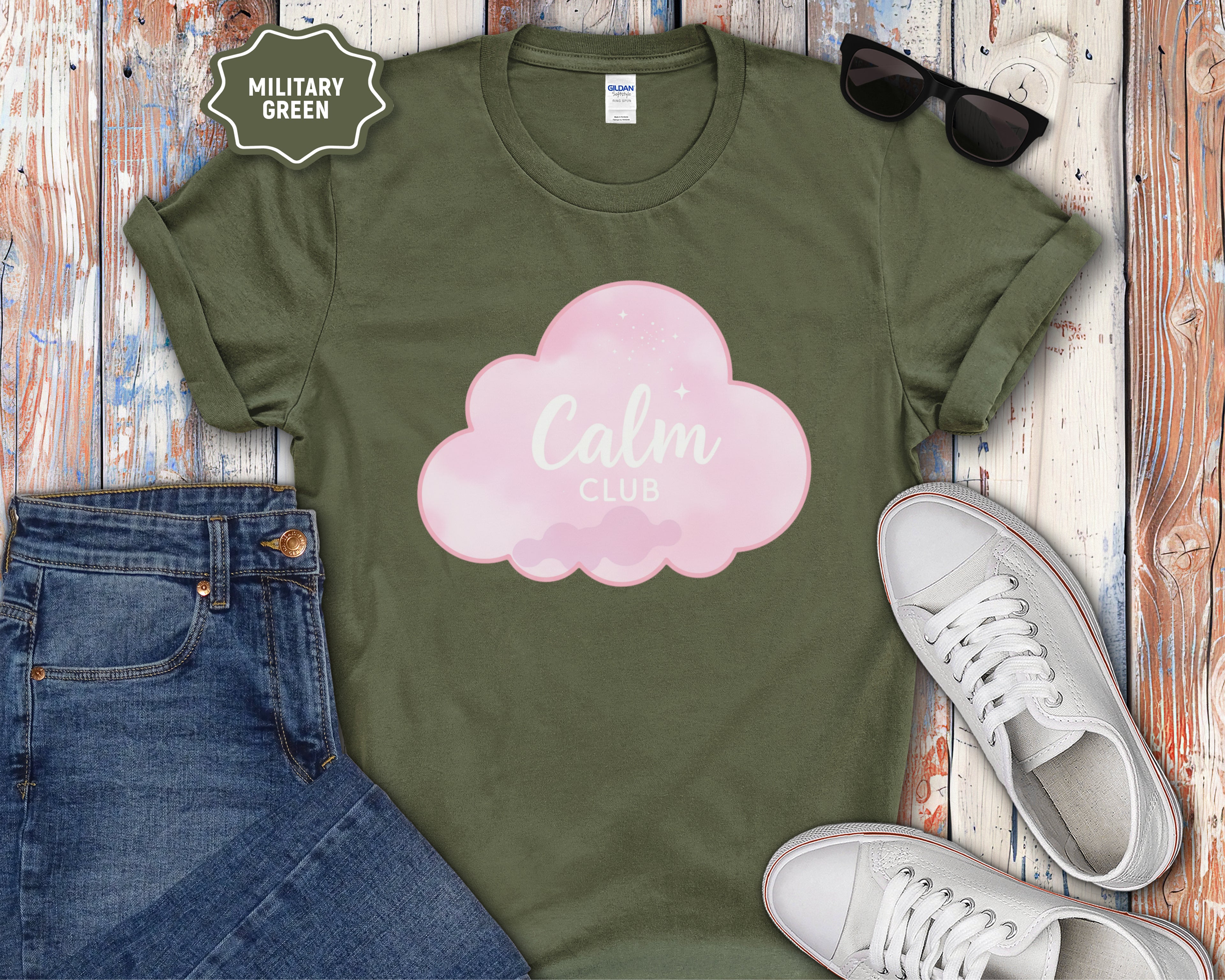 Calm Club circle design T-Shirt