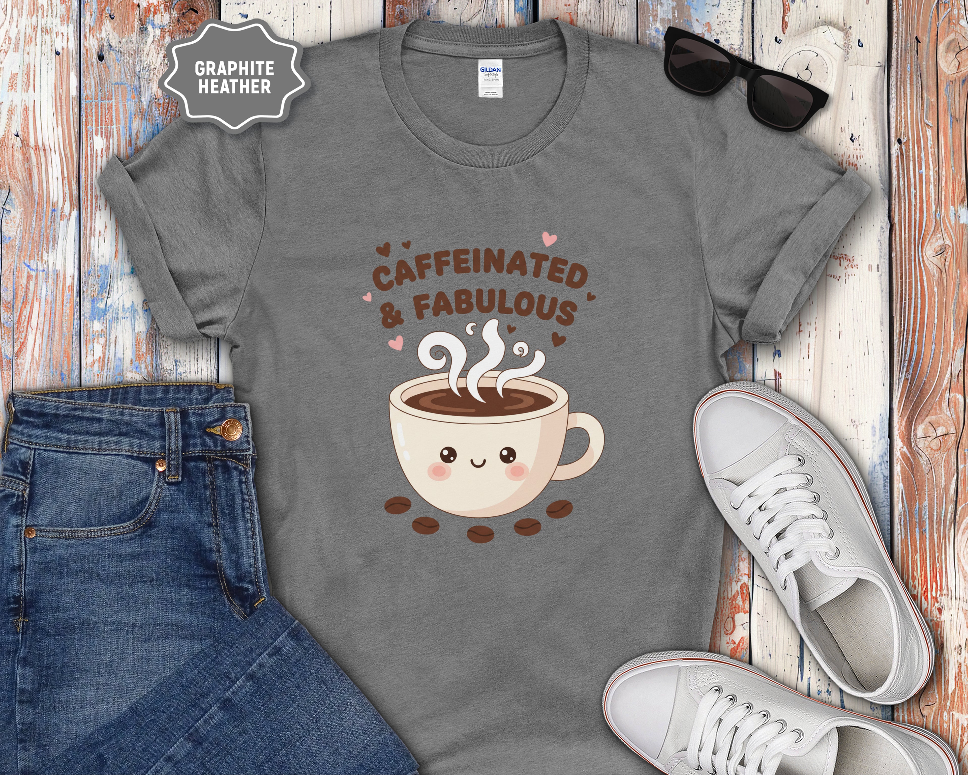 Caffeinated & Fabulous Coffee Cup T-Shirt